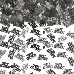 Konfetti - Happy Birthday - Schwarz/Silber