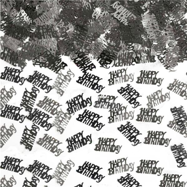 Konfetti - Happy Birthday - Schwarz/Silber Konfetti - Happy Birthday - Schwarz/Silber