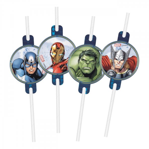 Papierstrohhalme - Avengers Infinity-Steine - 4er-Pack