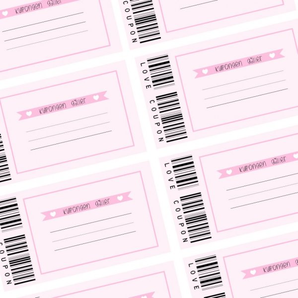 Liebesgutscheine - 20er-Pack - Rosa