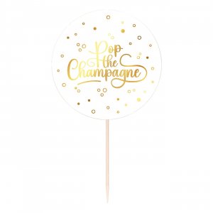 Partypicks Pop the Champagne - Weiß - 25er-Packung Partypicks Pop the Champagne - Weiß - 25er-Packung
