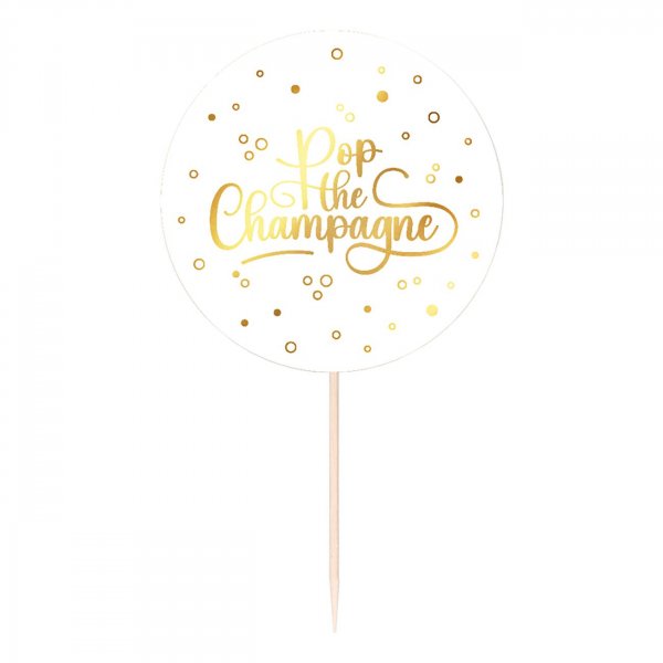Partypicks Pop the Champagne - Weiß - 25er-Packung Partypicks Pop the Champagne - Weiß - 25er-Packung