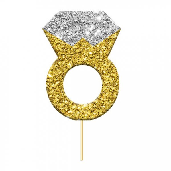 Kuchenspießer - Ringe - Goldglitter - 12er-Pack Kuchenspießer - Ringe - Goldglitter - 12er-Pack