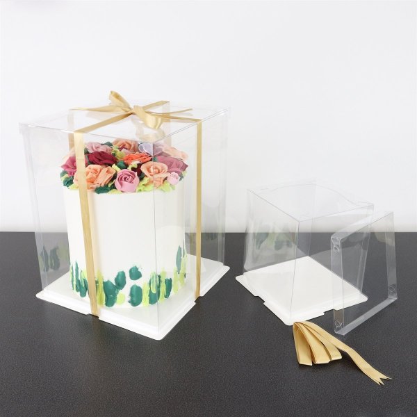 Kuchenkarton - Transparent - Extra hoch - 30 x 30 x 38 cm Kuchenkarton - Transparent - Extra hoch - 30 x 30 x 38 cm