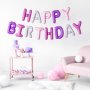 Buchstabenballons - Happy Birthday - Rosa/Lila/Wei