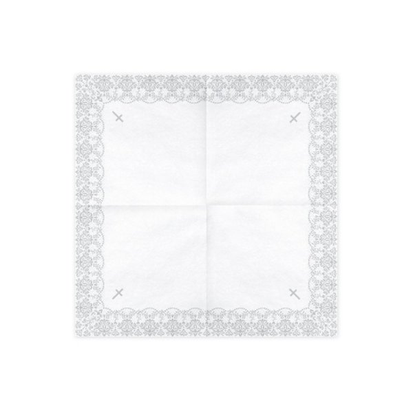Elegante Servietten mit silbernem Kreuz Elegante Servietten mit silbernem Kreuz