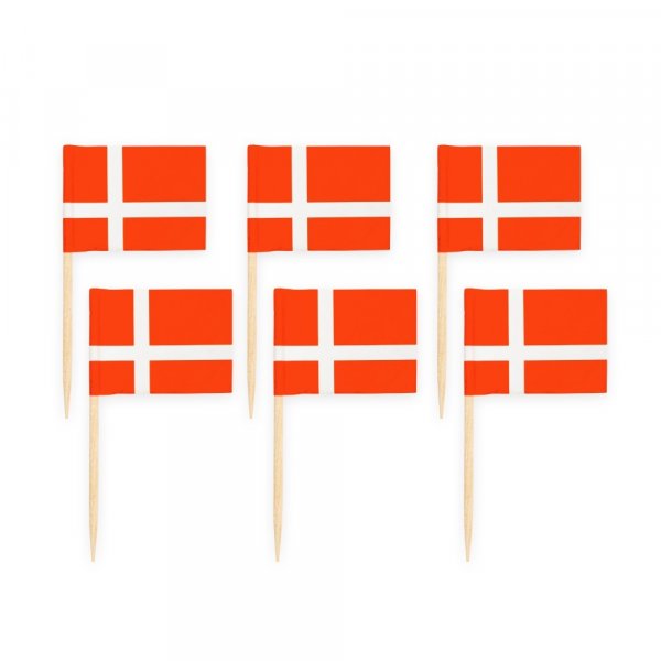 Partypicks - D�nemark - Rot/Wei� - 50er-Packung