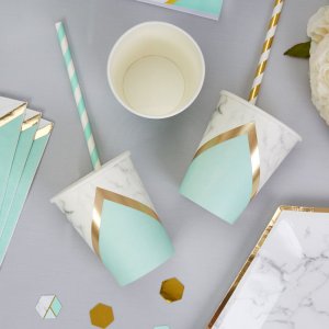 Pappbecher - Colour Block - Mint - 8er-Pack Pappbecher - Colour Block - Mint - 8er-Pack