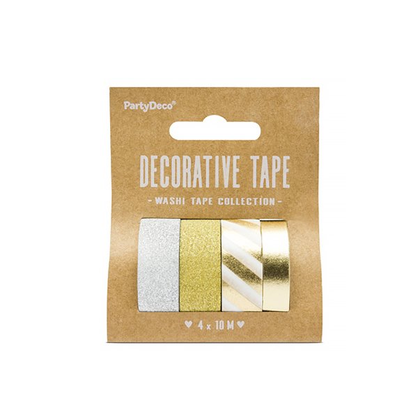 Washitape - 4er-Pack - Gold/Silber