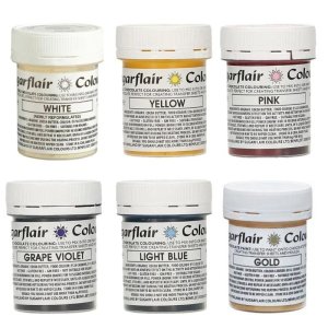 Schokoladenfarben-Paket - Einhorn, 6 Farben - 6 x 35 g - Sugarflair Schokoladenfarben-Paket - Einhorn, 6 Farben - 6 x 35 g - Sugarflair