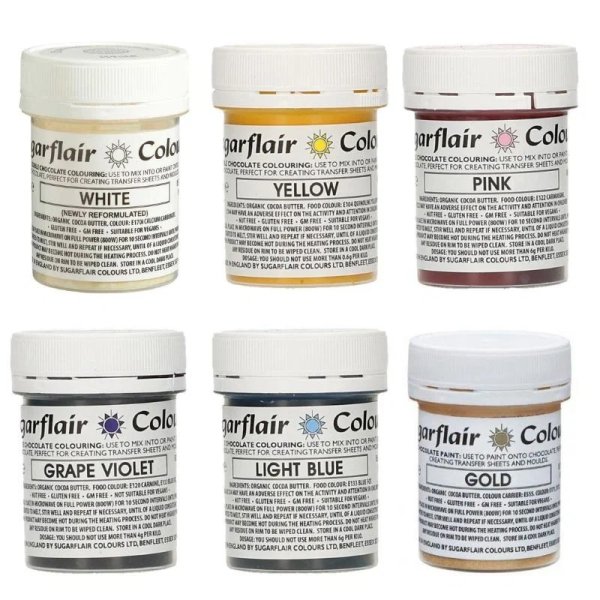 Schokoladenfarben-Paket - Einhorn, 6 Farben - 6 x 35 g - Sugarflair Schokoladenfarben-Paket - Einhorn, 6 Farben - 6 x 35 g - Sugarflair