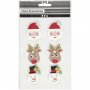 Aufkleber - 3D - Weihnachtsmotiv - 6 Aufkleber