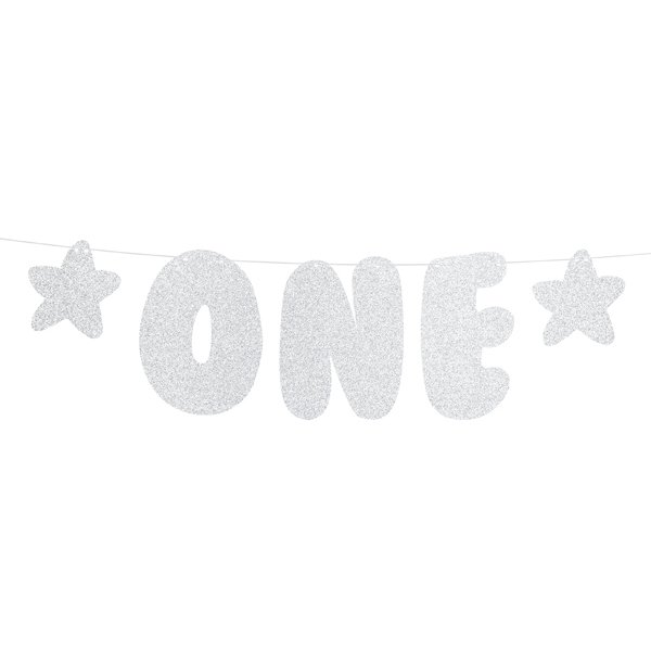 Girlande - EINS - Silberglitzer
