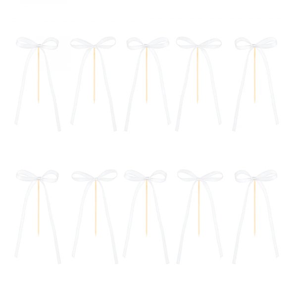 Cake Picks/Cake Topper - Schleifen - Weiß - 10er Pack Cake Picks/Cake Topper - Schleifen - Weiß - 10er Pack