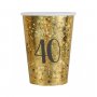 Pappbecher 40 Jahre - Funkelndes Gold - 10er-Packung Pappbecher 40 Jahre - Funkelndes Gold - 10er-Packung