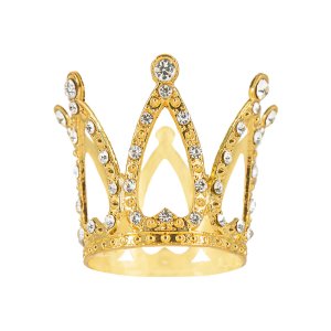 Tortenaufsatz - Klein - Krone - Gold mit silbernen Kristallen - 3 cm Tortenaufsatz - Klein - Krone - Gold mit silbernen Kristallen - 3 cm