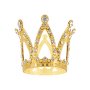 Tortenaufsatz - Klein - Krone - Gold mit silbernen Kristallen - 3 cm Tortenaufsatz - Klein - Krone - Gold mit silbernen Kristallen - 3 cm