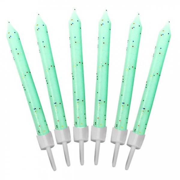 Kuchenkerzen - Glitzer - Mint - 12er-Pack Kuchenkerzen - Glitzer - Mint - 12er-Pack
