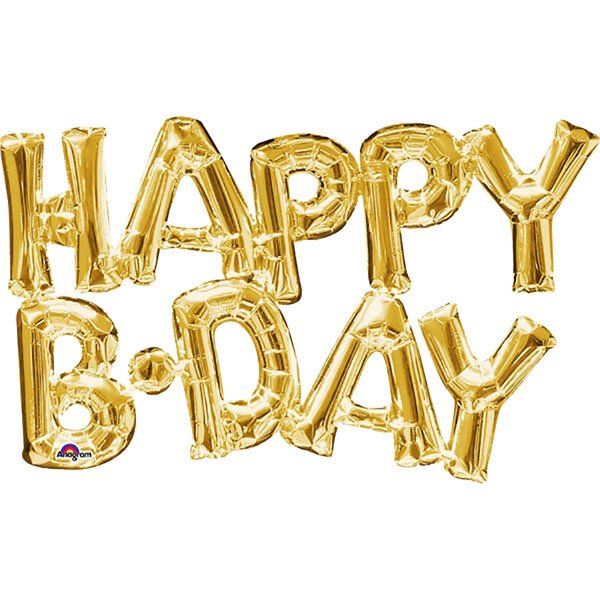 Folienballon - Happy B-day - Gold Folienballon - Happy B-day - Gold