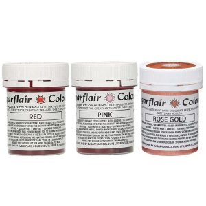 Schokoladenfarben-Set - 3 Rosatöne - 3 x 35 g - Sugarflair Schokoladenfarben-Set - 3 Rosatöne - 3 x 35 g - Sugarflair