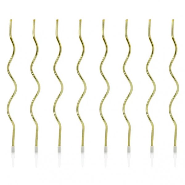 Kuchenkerzen - Swirl - Goldmetallic - 8er-Pack