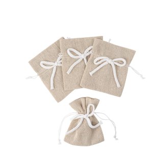 Stoffbeutel mit Schleife - Natur - 4er-Pack Stoffbeutel mit Schleife - Natur - 4er-Pack