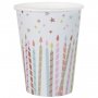 Pappbecher - Happy Birthday - Pastell/Ros - 10er-Pack