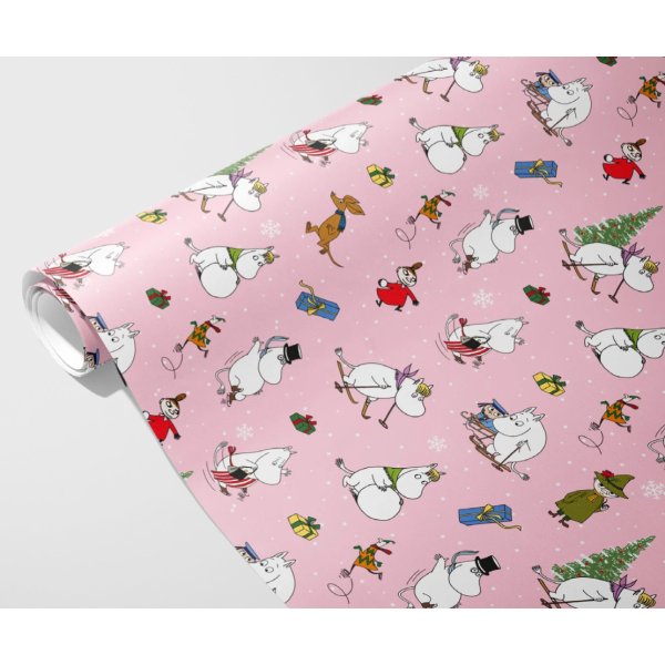 Geschenkpapier - Weihnachtspapier - Mumin - Rosa - 4 m x 70 cm Geschenkpapier - Weihnachtspapier - Mumin - Rosa - 4 m x 70 cm