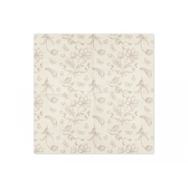Servietten - Blumen - Beige - 12er-Pack Servietten - Blumen - Beige - 12er-Pack