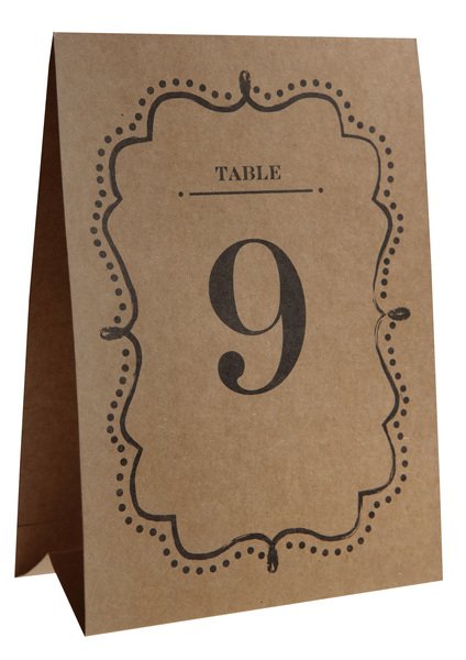 Tischnummerierung - Vintage Kraft - 10 Stk Tischnummerierung - Vintage Kraft - 10 Stk