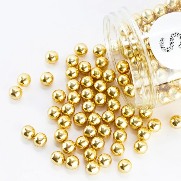 Goldene Schokoladenkugeln - 1 cm Durchmesser - Superstreusel - 180 g Goldene Schokoladenkugeln - 1 cm Durchmesser - Superstreusel - 180 g