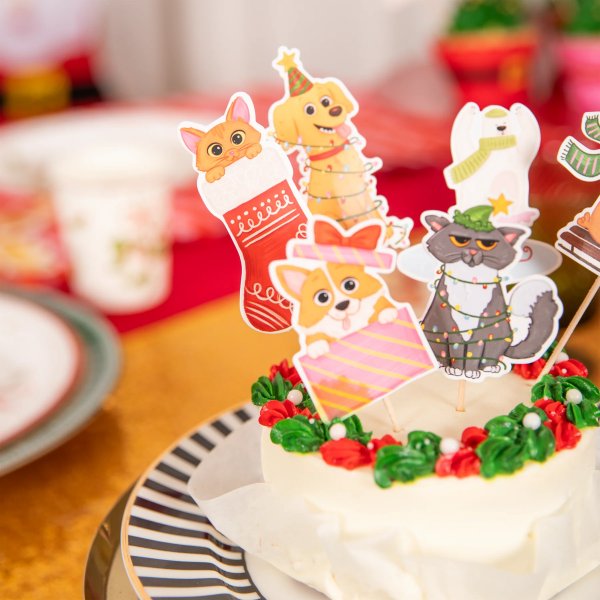 Tortenaufsätze - Weihnachtsmotiv - Tiere - 6er-Pack Tortenaufsätze - Weihnachtsmotiv - Tiere - 6er-Pack