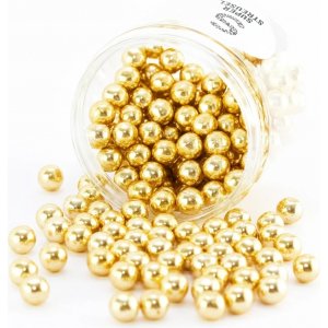 Goldene Schokoladenkugeln - 1 cm Durchmesser - Superstreusel - 180 g Goldene Schokoladenkugeln - 1 cm Durchmesser - Superstreusel - 180 g
