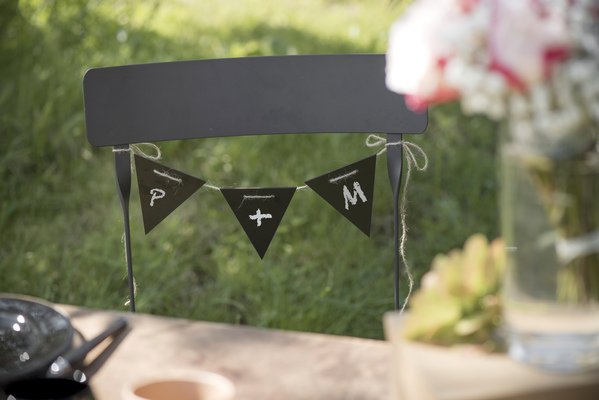 Kleiner Wimpel aus Holz - Kreidetafel