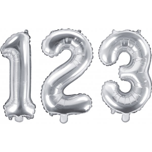 Zahlenballon - Silber - 35 cm