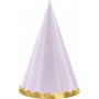 Partyhte - Pastellmischung mit Goldbesatz - 6er-Pack