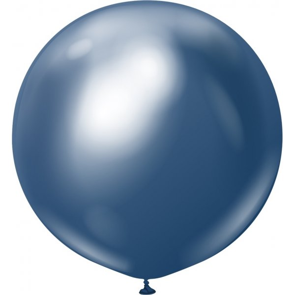Luftballons schlicht - Premium 60 cm - Marineblau Chrom