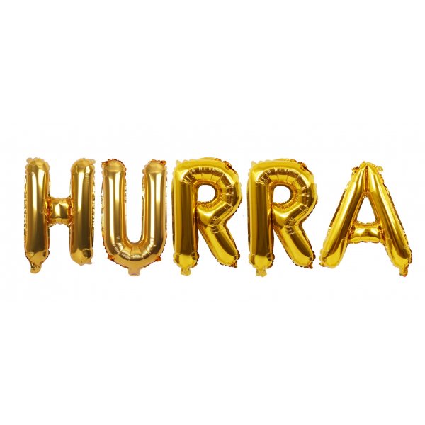 Folienballons - "HURRA" Gold 40cm Folienballons - "HURRA" Gold 40cm