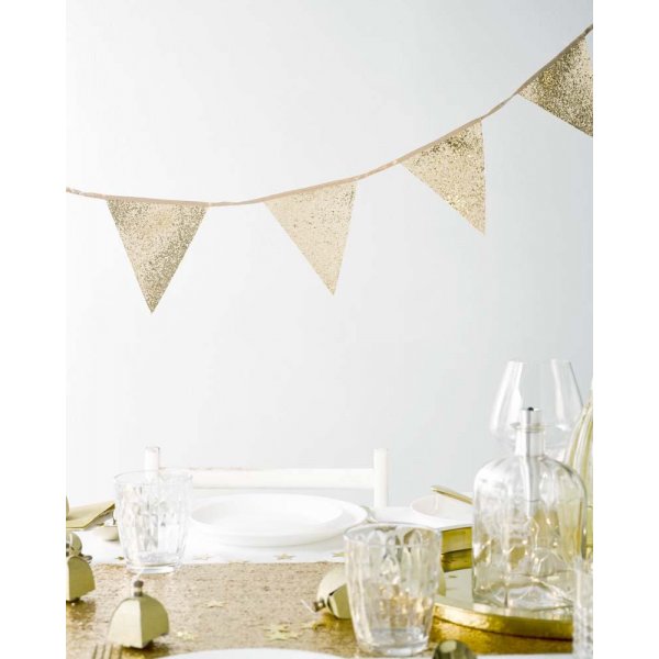 Stoffwimpel - Goldglitter Stoffwimpel - Goldglitter