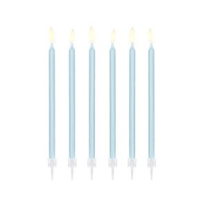 Lange Kuchenkerzen - Hellblau - 14 cm - 12 Stück Lange Kuchenkerzen - Hellblau - 14 cm - 12 Stück