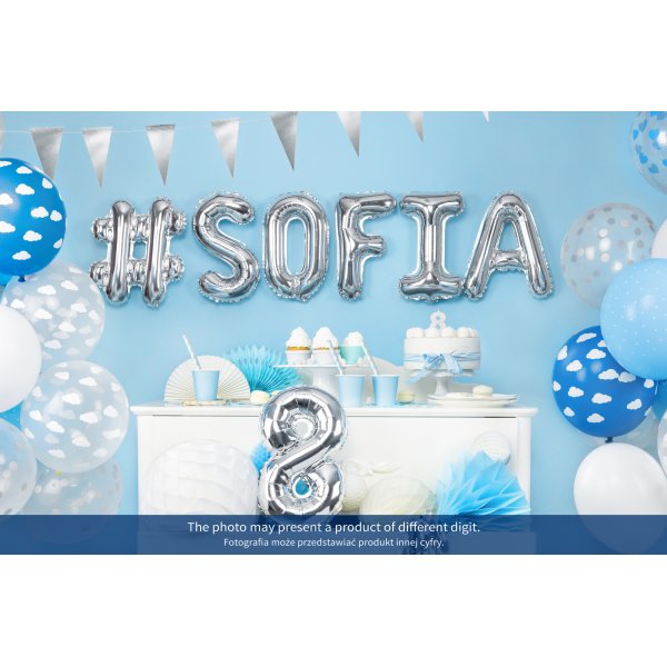 Zahlenballon - Silber - 35 cm