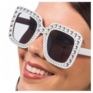 Sonnenbrille - Weiß mit Glitzer Sonnenbrille - Weiß mit Glitzer