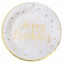 Pappteller - Happy Birthday - Goldene Sterne - 10er-Pack