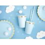 Pappbecher - Hellblau - Goldrand - 6er-Pack