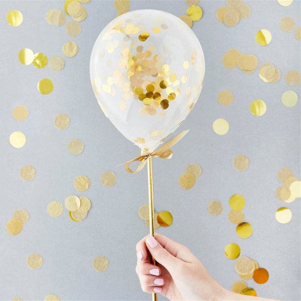 Mini-Konfetti-Luftballons - 5er-Pack - Gold Mini-Konfetti-Luftballons - 5er-Pack - Gold
