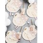 Pappbecher - Goldfedern - Lovely Swan - 6er-Pack