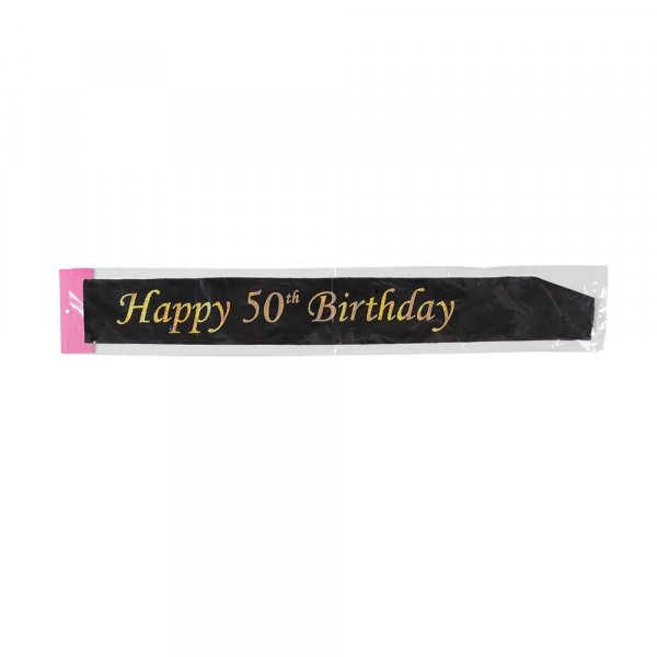 Schleife - 50. Geburtstag - Schwarz/Gold