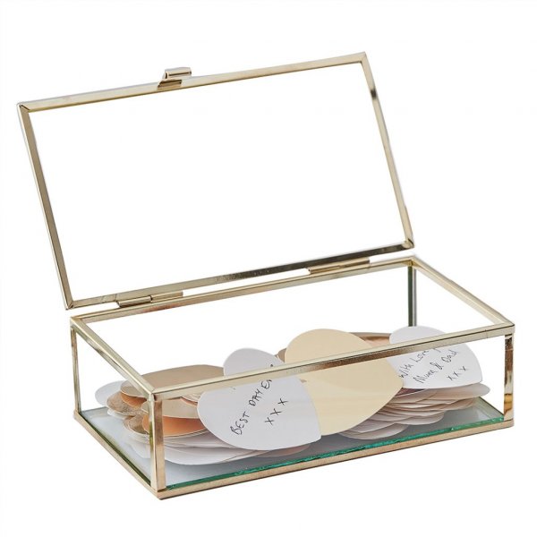 Glasbox mit Herzen - Goldhochzeit Glasbox mit Herzen - Goldhochzeit