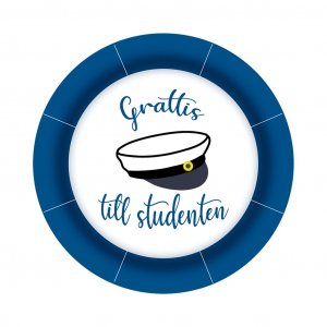 Dessertteller - Herzlichen Glückwunsch an den Studenten - Blau/Weiß - 8er-Pack Dessertteller - Herzlichen Glückwunsch an den Studenten - Blau/Weiß - 8er-Pack
