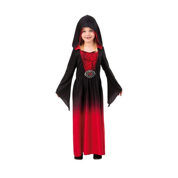 Rot/schwarzes Kleid mit Kapuze - Kostüm Rot/schwarzes Kleid mit Kapuze - Kostüm